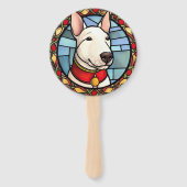 Bull Terrier Glas in lood Kerst Handwaaier (Achterkant)