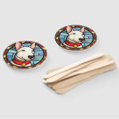 Bull Terrier Glas in lood Kerst Handwaaier (Niet-gemonteerd)