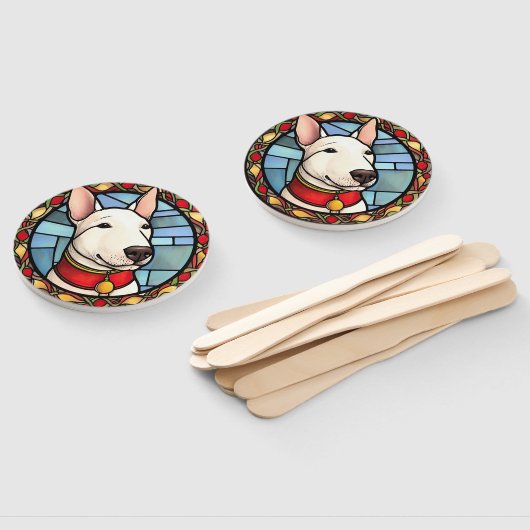 Bull Terrier Glas in lood Kerst Handwaaier (Niet-gemonteerd)