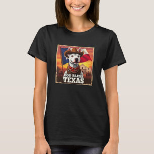 Bull Terrier God Bless Texas T-shirt