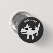 Bull Terrier Goed opgeleid Ronde Button 3,2 Cm (Voorkant /achterkant)