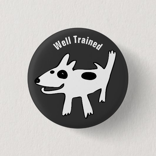 Bull Terrier Goed opgeleid Ronde Button 3,2 Cm (Voorkant)