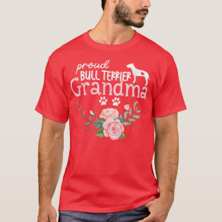 Bull Terrier Grandma Dog Gifts Dog mama Lover Moth T-shirt