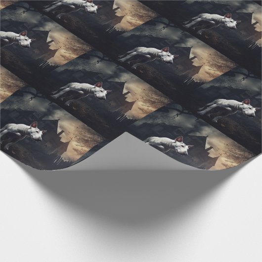 Bull Terrier Halloween eng Cadeaupapier (Hoek)