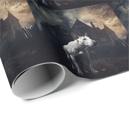 Bull Terrier Halloween eng Cadeaupapier (Rol Hoek)