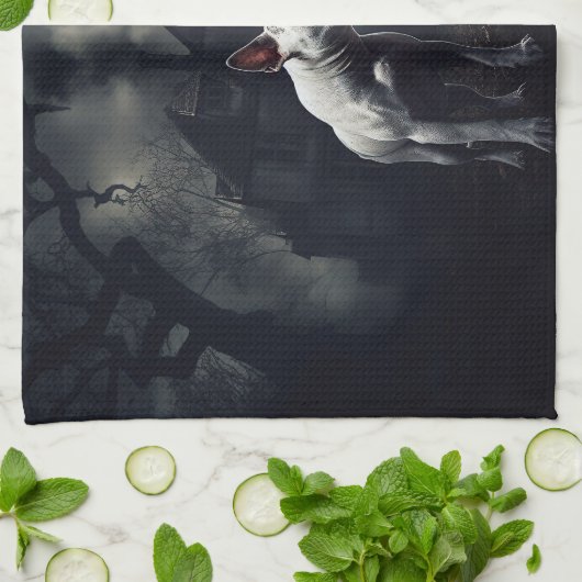 Bull Terrier Halloween eng Theedoek (Gevouwen)