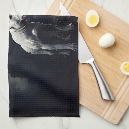 Bull Terrier Halloween eng Theedoek (Quarter Fold)