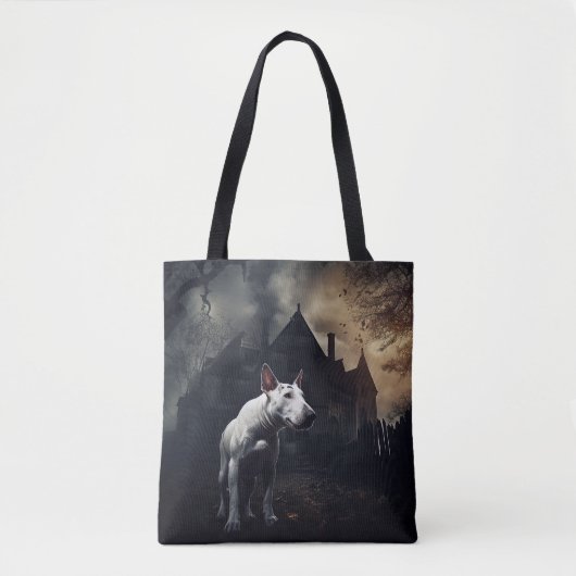 Bull Terrier Halloween eng Tote Bag (Voorkant)