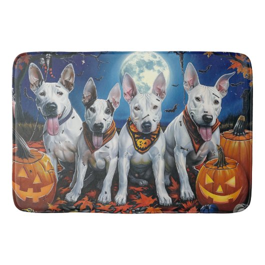 Bull Terrier Halloween Griezelen Badmat (Voorkant)