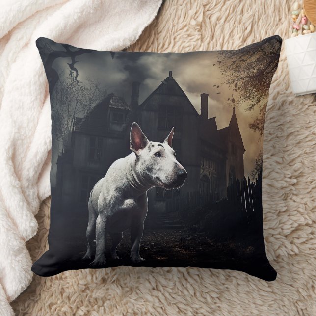 Bull Terrier Halloween Griezelen Kussen (Deken)