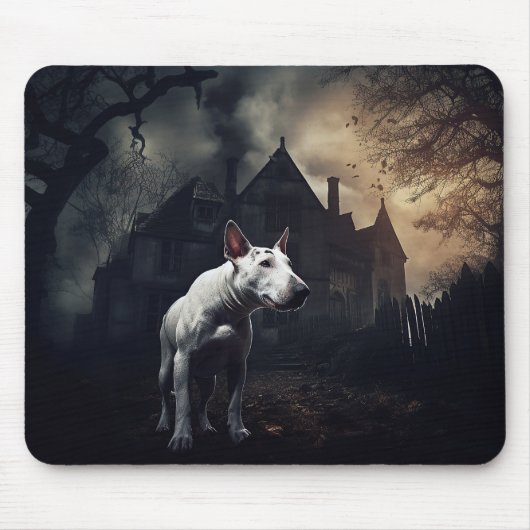 Bull Terrier Halloween Griezelen Muismat (Voorkant)