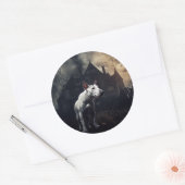 Bull Terrier Halloween Griezelen Ronde Sticker (Envelop)