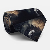 Bull Terrier Halloween Griezelen Stropdas (Opgerold)