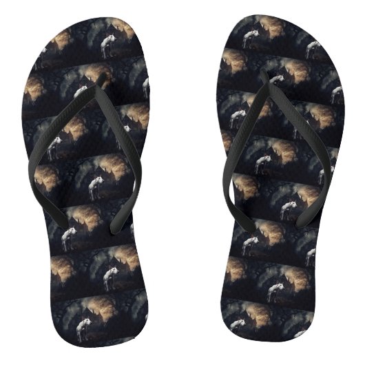 Bull Terrier Halloween Griezelen Teenslippers (Voetbed)