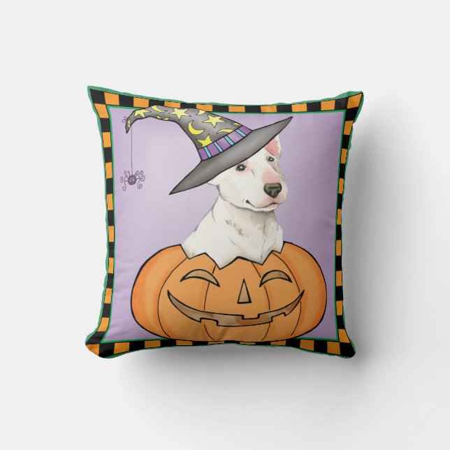 Bull Terrier Halloween Kussen (Voorkant)