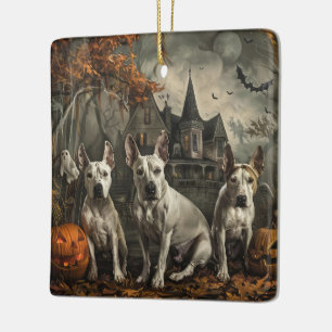 Bull Terrier Halloween Nacht Doggy Delight Keramisch Ornament