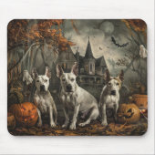 Bull Terrier Halloween Nacht Doggy Delight Muismat (Voorkant)