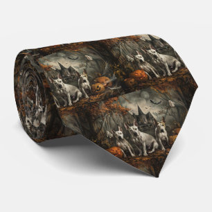 Bull Terrier Halloween Nacht Doggy Delight Stropdas