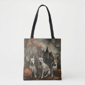Bull Terrier Halloween Nacht Doggy Delight Tote Bag (Voorkant)