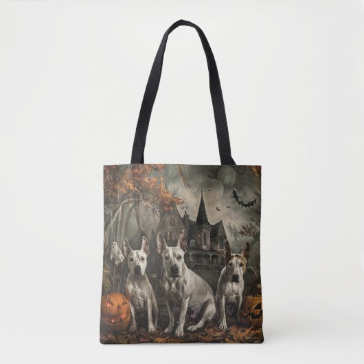 Bull Terrier Halloween Nacht Doggy Delight Tote Bag (Voorkant)