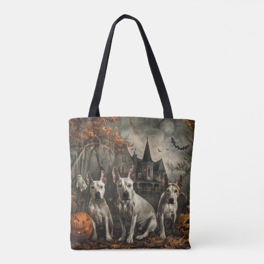 Bull Terrier Halloween Nacht Doggy Delight Tote Bag (Achterkant)