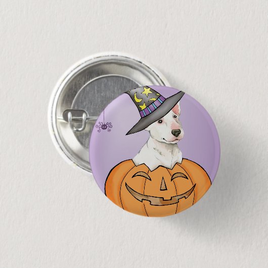Bull Terrier Halloween Ronde Button 3,2 Cm (Voorkant /achterkant)