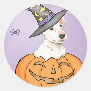 Bull Terrier Halloween Ronde Sticker