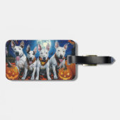 Bull Terrier Halloween Spoken Bagagelabel (Achterkant horizontaal)