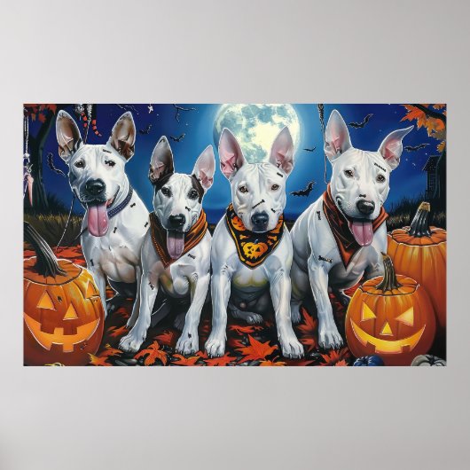 Bull Terrier Halloween Spoken  Poster (Voorkant)