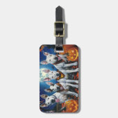 Bull Terrier Halloween Spooky Bagagelabel (Voorkant verticaal)