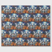 Bull Terrier Halloween Spooky Cadeaupapier (Vlak)