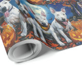 Bull Terrier Halloween Spooky Cadeaupapier (Rol Hoek)