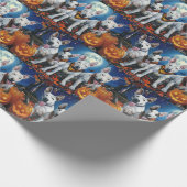 Bull Terrier Halloween Spooky Cadeaupapier (Hoek)