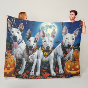 Bull Terrier Halloween Spooky Fleece Deken