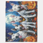 Bull Terrier Halloween Spooky Fleece Deken (Voorkant)
