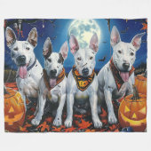 Bull Terrier Halloween Spooky Fleece Deken (Voorkant (Horizontaal))