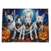 Bull Terrier Halloween Spooky Groot Cadeauzakje (Voorkant)