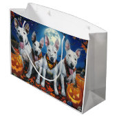 Bull Terrier Halloween Spooky Groot Cadeauzakje (Achterkant Gekanteld)