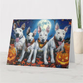 Bull Terrier Halloween Spooky Kaart (Voorkant)