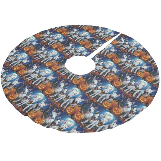 Bull Terrier Halloween Spooky Kerstboom Rok (Gekanteld)