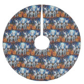 Bull Terrier Halloween Spooky Kerstboom Rok (Voorkant)