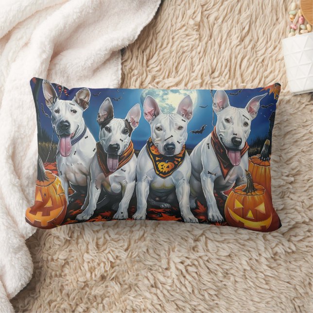 Bull Terrier Halloween Spooky Kussen (Deken)
