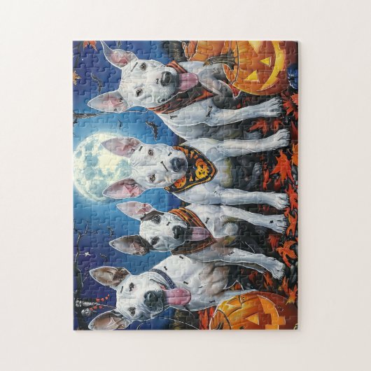 Bull Terrier Halloween Spooky Legpuzzel (Verticaal)