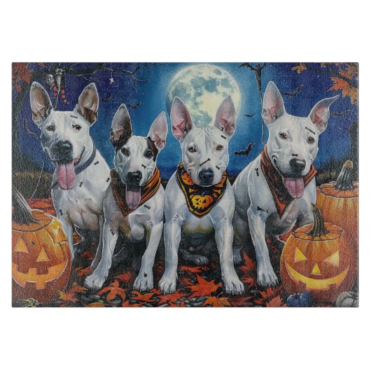 Bull Terrier Halloween Spooky Snijplank (Voorkant)