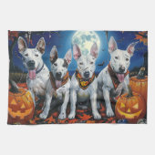 Bull Terrier Halloween Spooky Theedoek (Horizontaal)