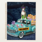 Bull Terrier Halloween Truck Scary Night Planner (Voorkant)