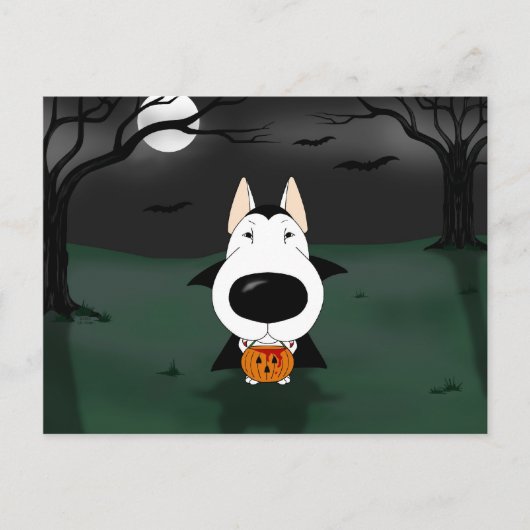 Bull Terrier Halloween Vampire Briefkaart (Voorkant)