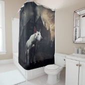 Bull Terrier Halloween Verschrikkelijk Douchegordijn (In situ)