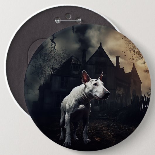 Bull Terrier Halloween Verschrikkelijk Ronde Button 6,0 Cm (Voorkant /achterkant)