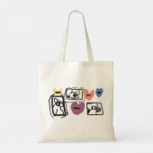Bull terrier harten tote bag (Achterkant)